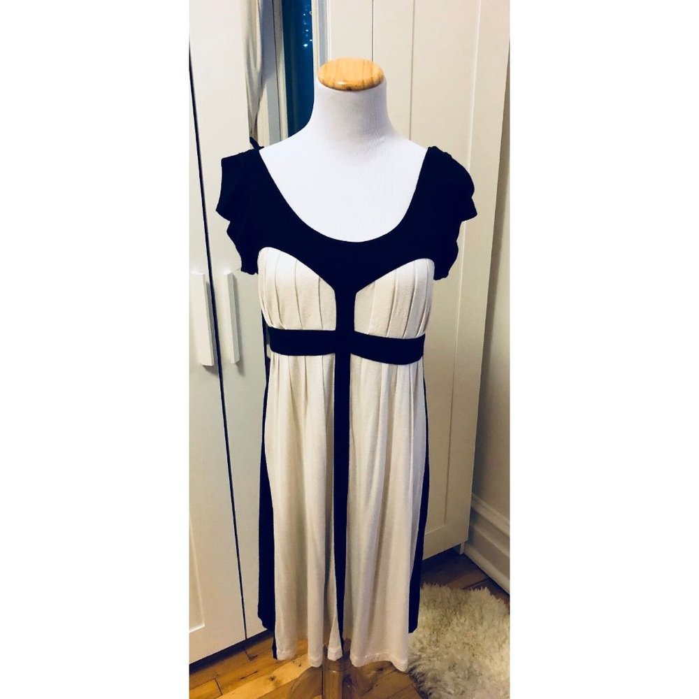 BB Dakota White Black Contrast Dress Size Medium